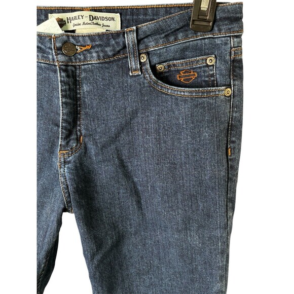 Harley Davidson Jeans Womens 10 Blue Straight Denim Motorcycle Biker regular - Picture 2 of 16